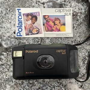 Polaroid Captiva SLR Black Instant Camera with Gold Accents